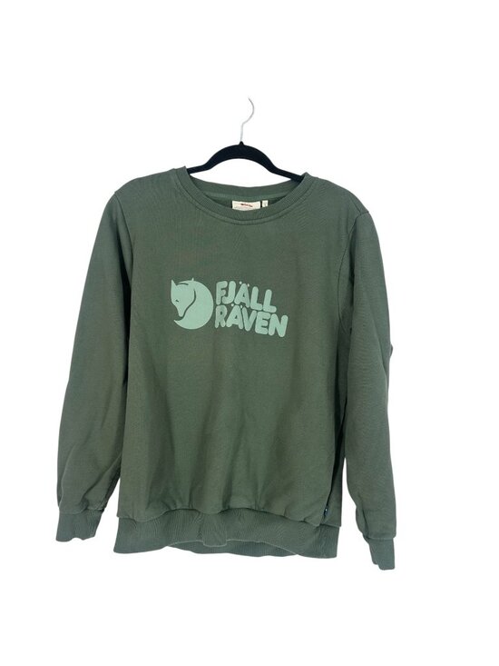 Fjallraven Sweaters - Fjallraven Logo Sweatshirt Womens Large Olive Green Fleece Pullover Gorpcore